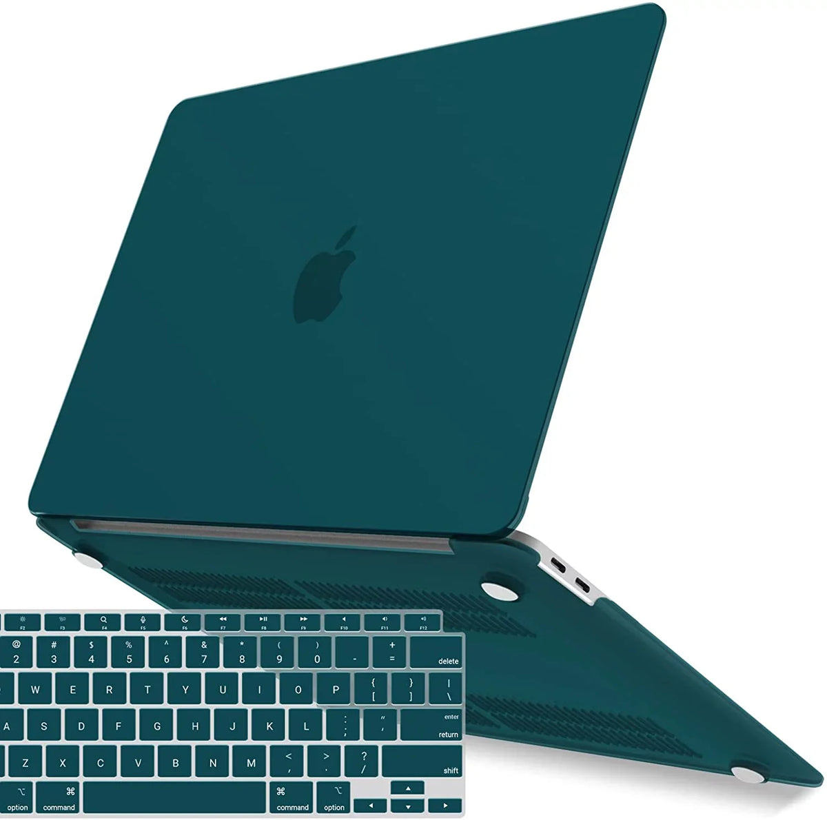 IBENZER New 2021 MacBook Air 13 inch Case M1 A2337 A2179 A1932 Plastic Hard Sizehell Case with Keyboard Cover for Apple Mac Air 13 Retina Display with Touch ID (2018-2021), Quezhal Green, MMA-T13QUGN+1