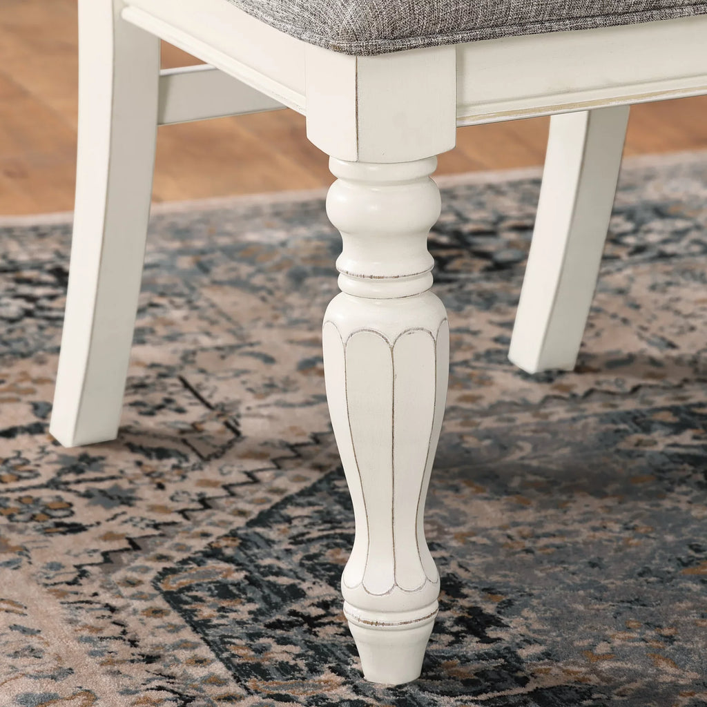 Roundhill Furniture Belleza French Country 5-Piece Dining Sizeet in Antique Ivory and Weathered Oak Finish