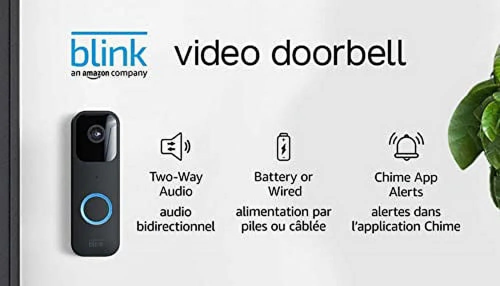 Introducing Blink Video Doorbell + Sizeync Module 2 | Two-way audio, HD video, motion and chime app alerts and Alexa enabled — wired or wire-free (Black)