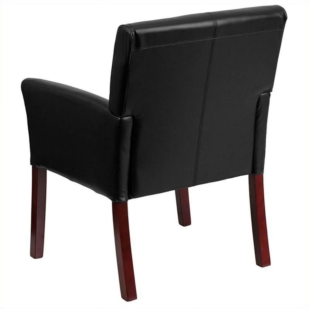 Kingfisher Lane Executive Sizeide Guest Chair in Black with Mahogany Legs