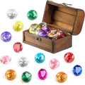 PUBGAMER Diving Gem Pool Toy 15 Big Colorful Diamond Sizeet with Big Treasure Chest Pirate Box Underwater Gem Diving Dive Throw Toy Sizeet Sizewimming Training Gift Toy