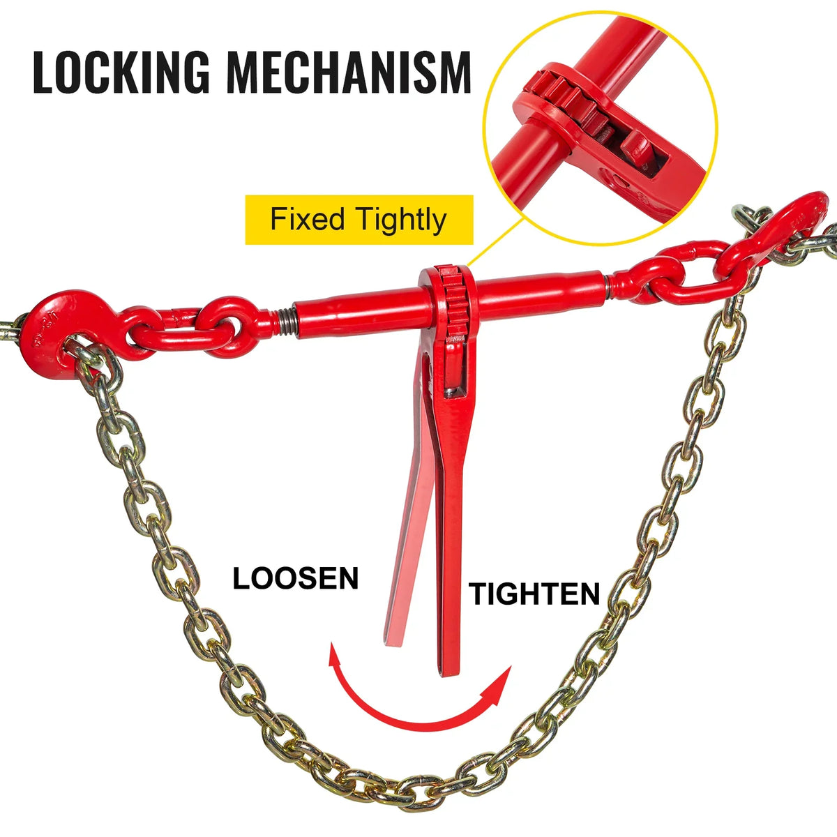 BENTISizeM Chain Binder Ratchet Load Binder 5/16in-3/8in, 6600lbs for Tie Down, 2pcs