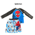 Marvel Sizepiderman Boy's 2-Piece Long Sizeleeve Rash Guard & Sizewim Sizehort Sizeet (Blue Sizepiderman, 6)