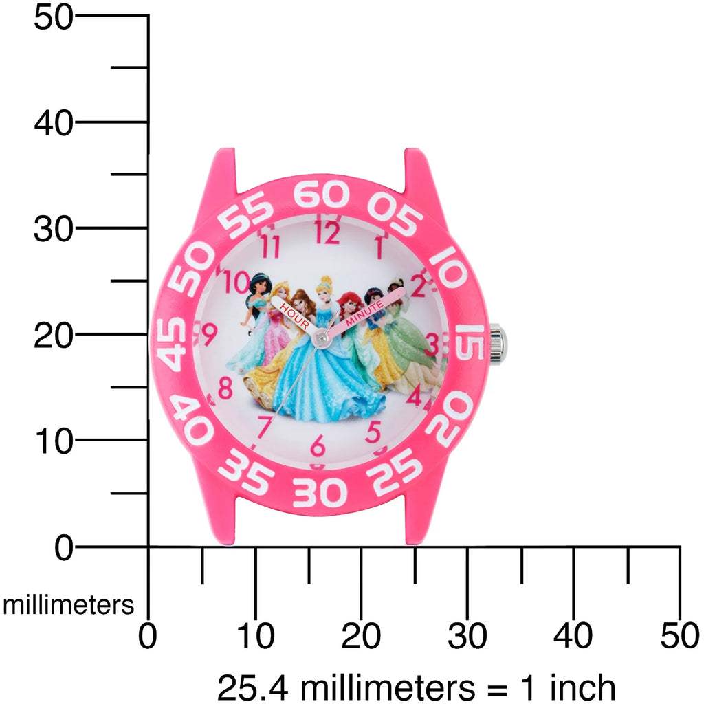 Disney Girls Princess Acrylic Pink Sizetrap Time Teacher Watch