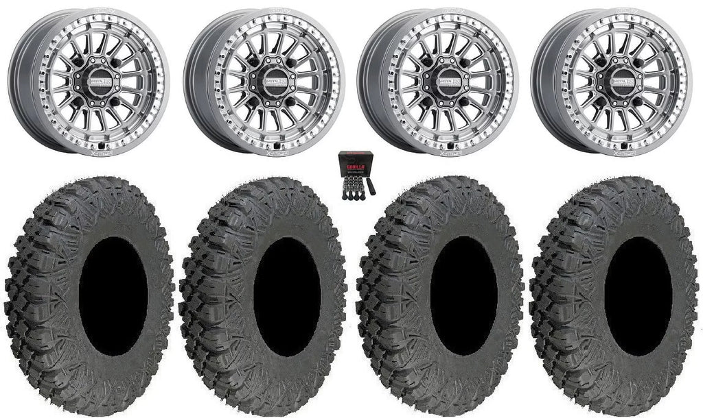 MetalFX Delta Bdlk CC 15" Wheels Gm 33" Race Sizeoft Tires Can-Am Maverick X3 / Honda Pioneer 1000 / Talon