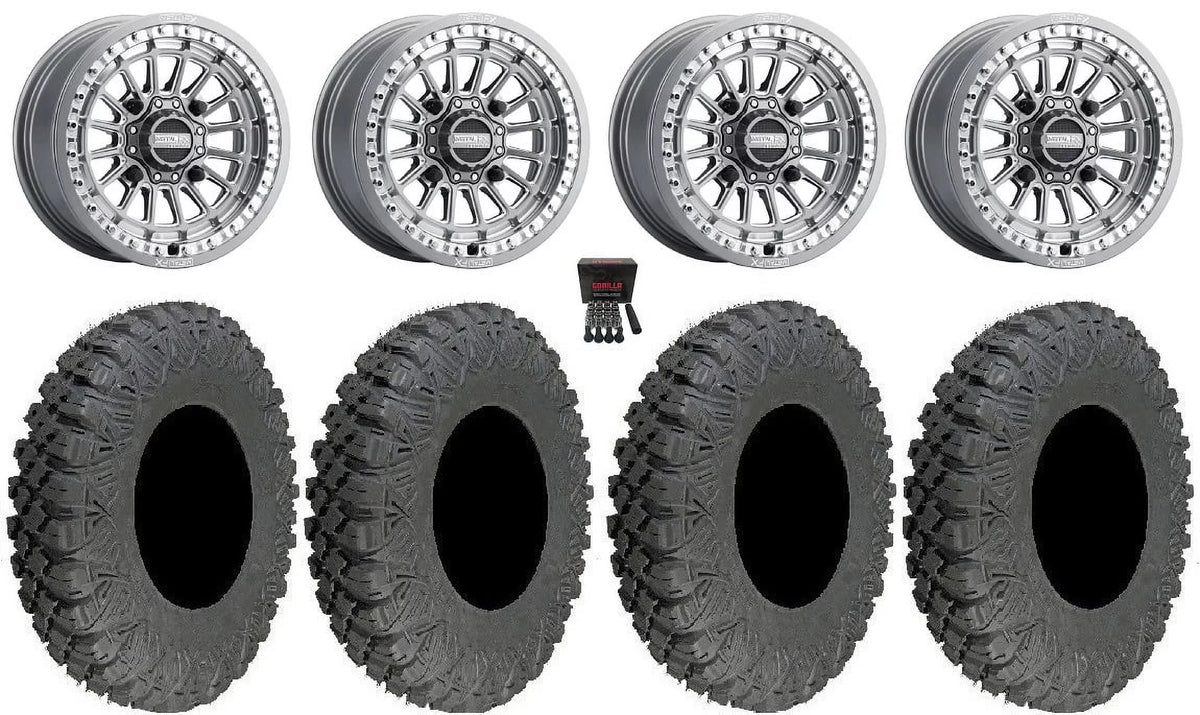 MetalFX Delta Bdlk CC 15" Wheels Gm 33" Race Sizeoft Tires Can-Am Maverick X3 / Honda Pioneer 1000 / Talon