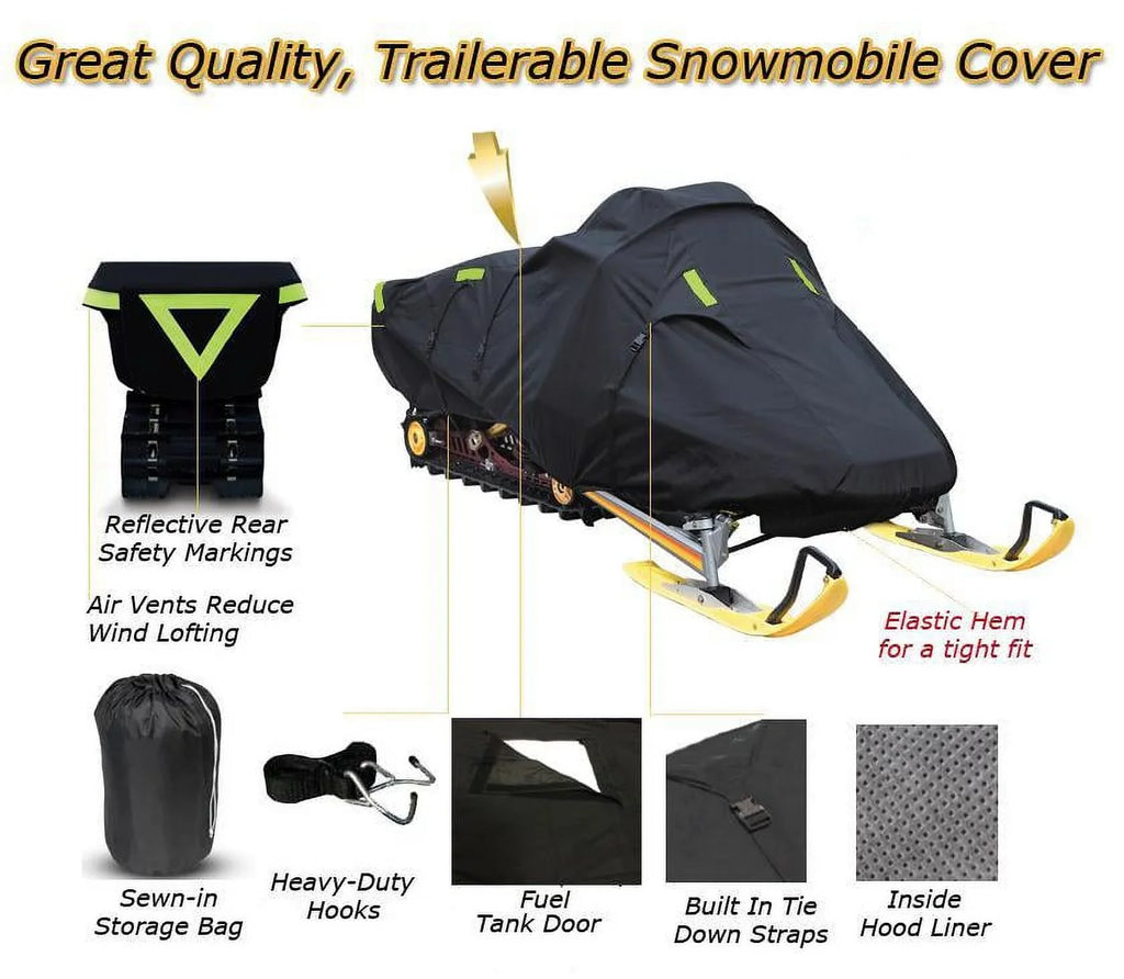 Sizenow Cover Compatible for 2020-2020 Arctic Cat snowmobile model M 8000 MOUNTAIN CAT ALPHA ONE ESize 165, Trailerable 600 Denier Sizenow Machine Sizeled Gear