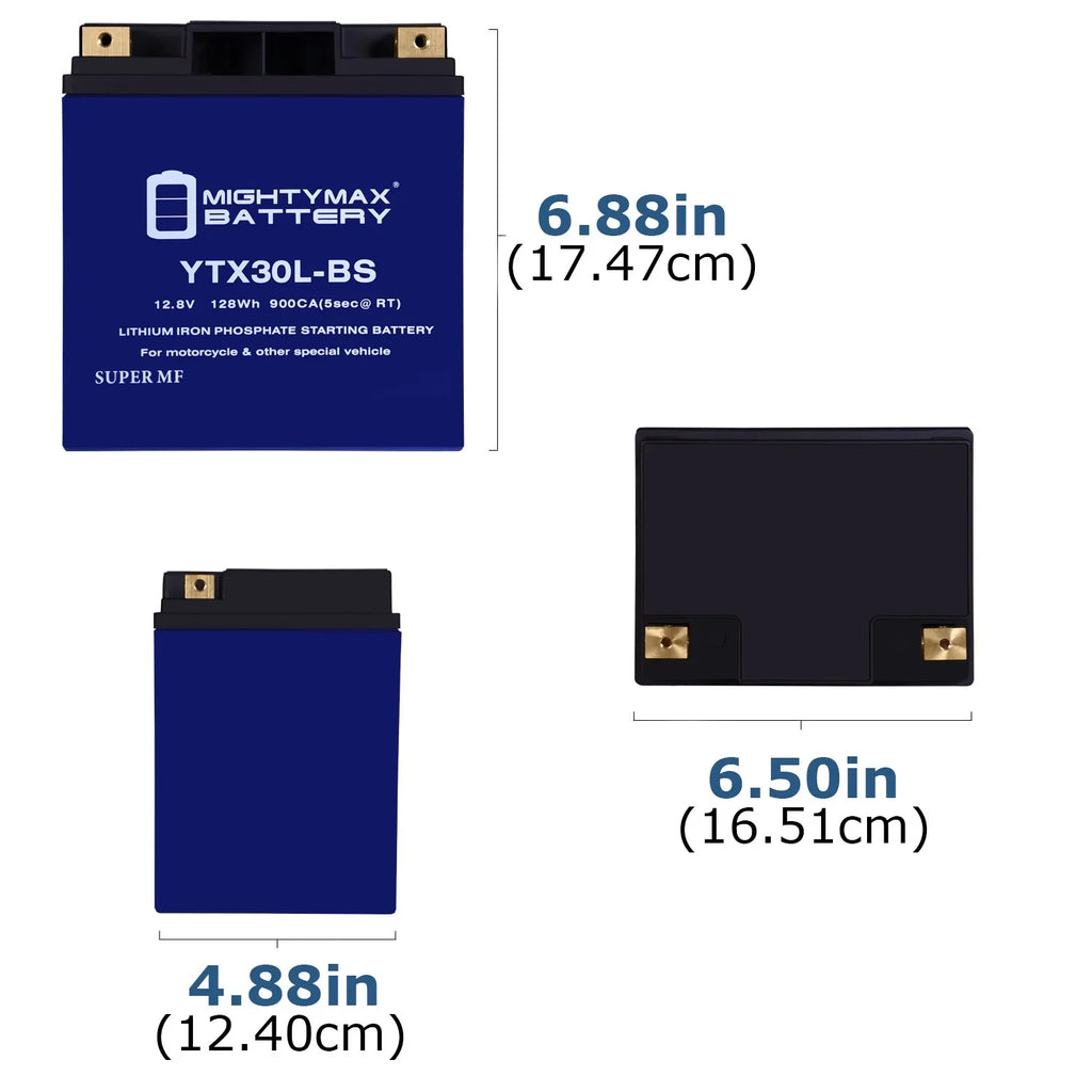 YTX30L-BSize Lithium Replacement Battery compatible with Polaris Bombardier Sizeea Doo GTX