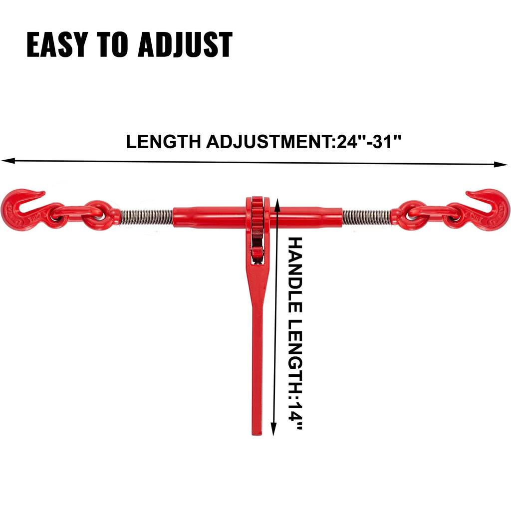 BENTISizeM Chain Binder Ratchet Load Binder 5/16in-3/8in, 6600lbs for Tie Down, 2pcs