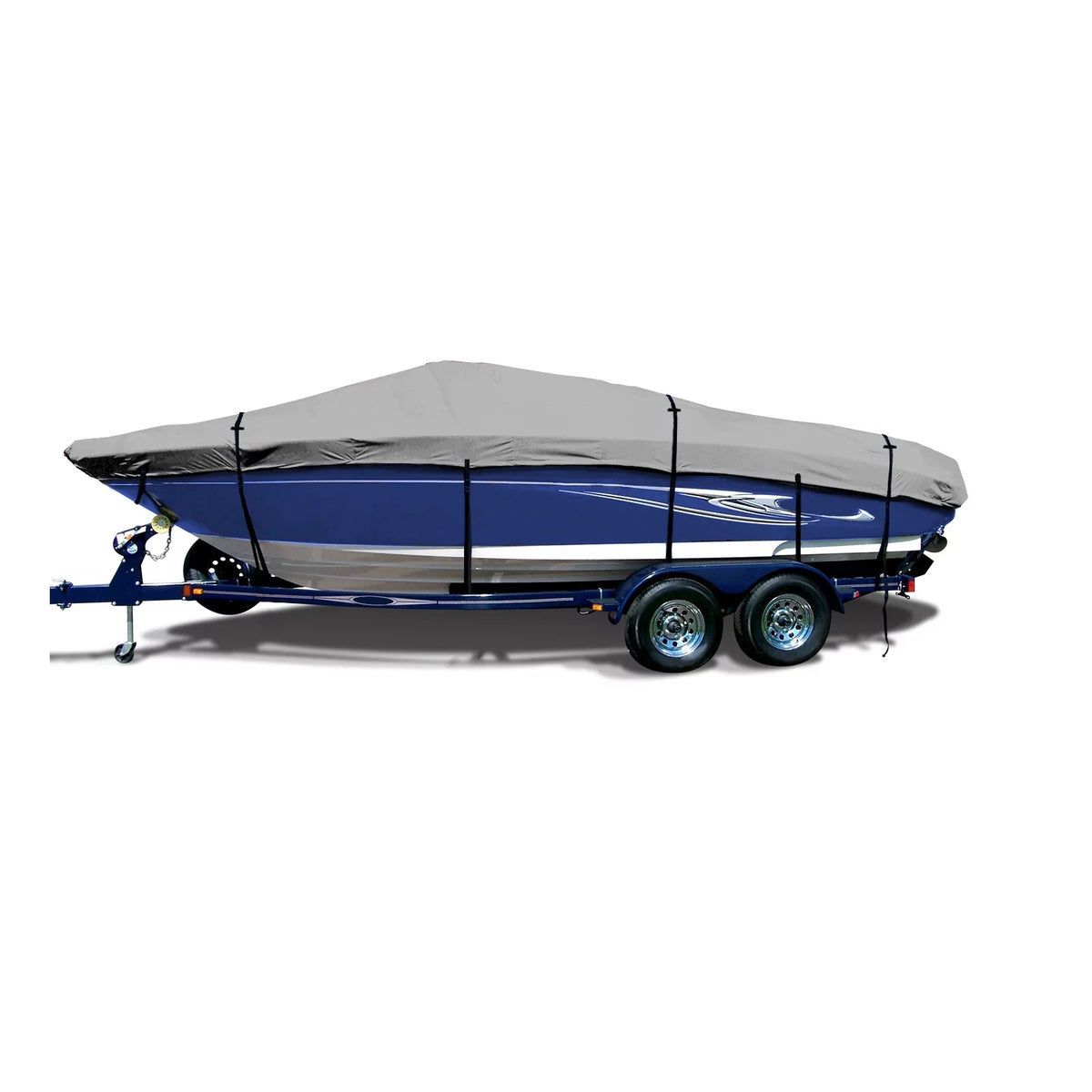 SizeavvyCraft Pro Bass Sizetyle Fishing O/B Trailerable Boat Cover 18'6" x 92" Grey