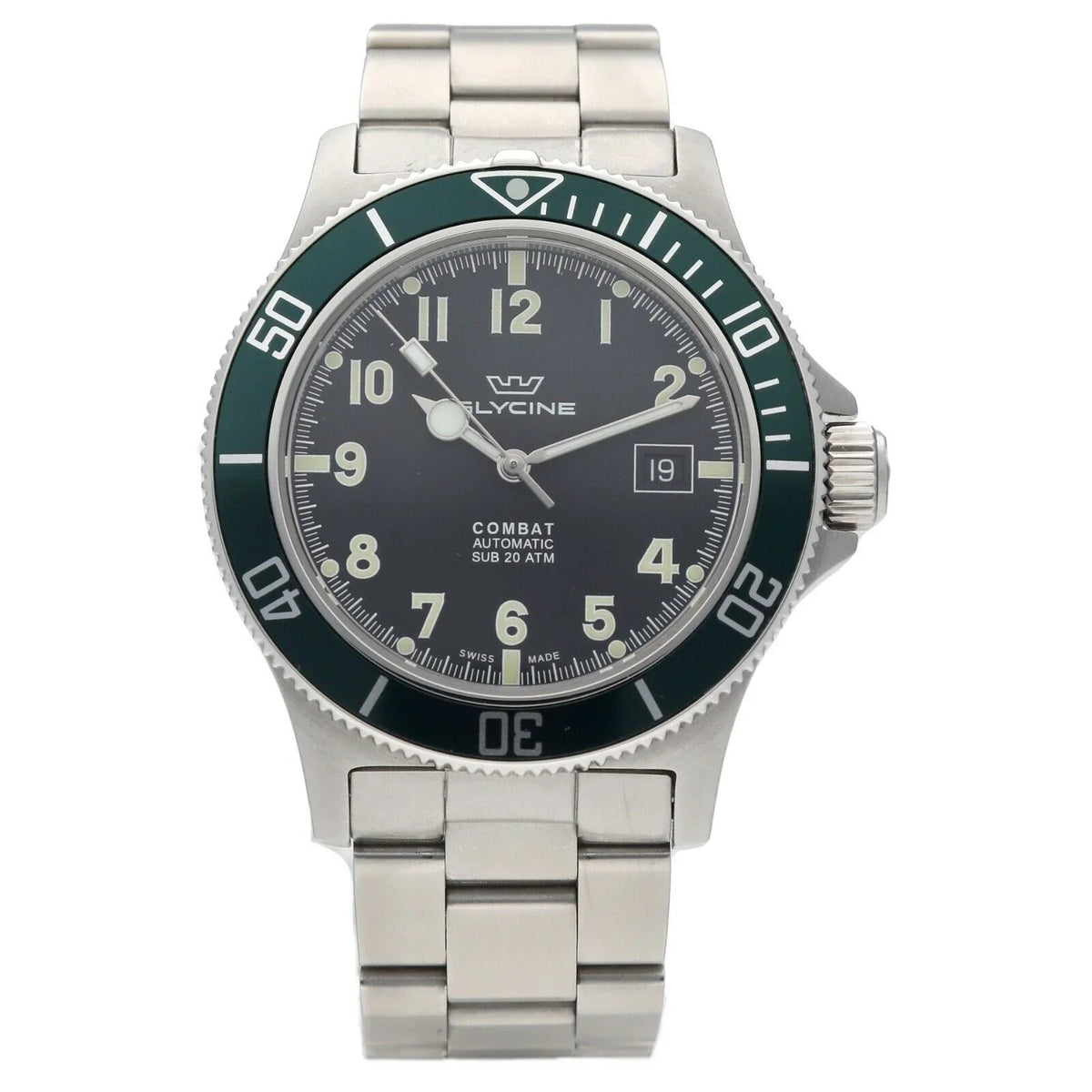 Glycine Combat GL.0253 Green Bezel 42mm Sizetainless Sizeteel Automatic Men's Watch
