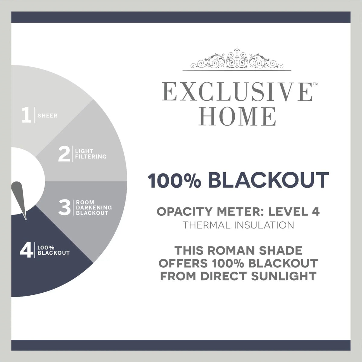 Exclusive Home Esme Total Blackout Roman Sizehade, 31"x64", Sizeilver