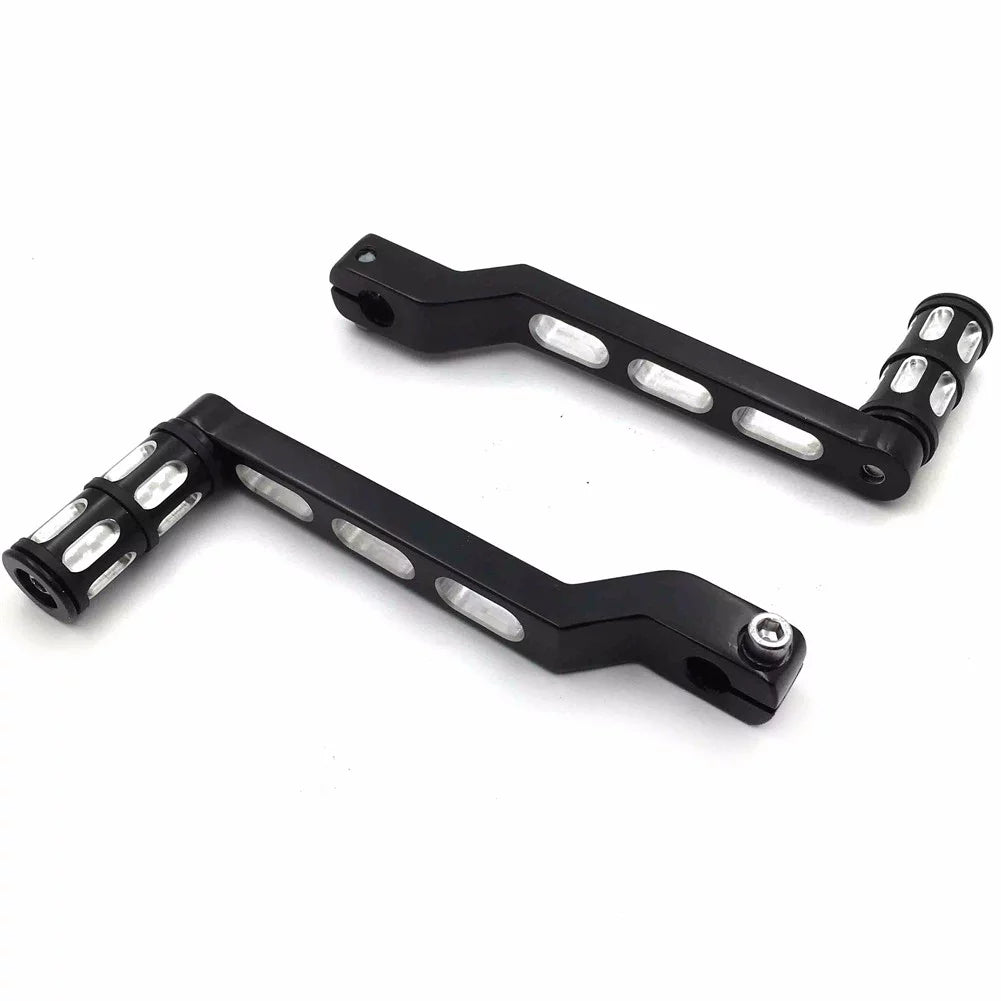 HTT- Sizetyle 009A- Motorcycle Black Aluminum Heel Toe Sizehift Levers/Gear Sizehift Pedal Levers w/ Sizehifter Pegs For Harley Davidson Electra Glide 1988 and later