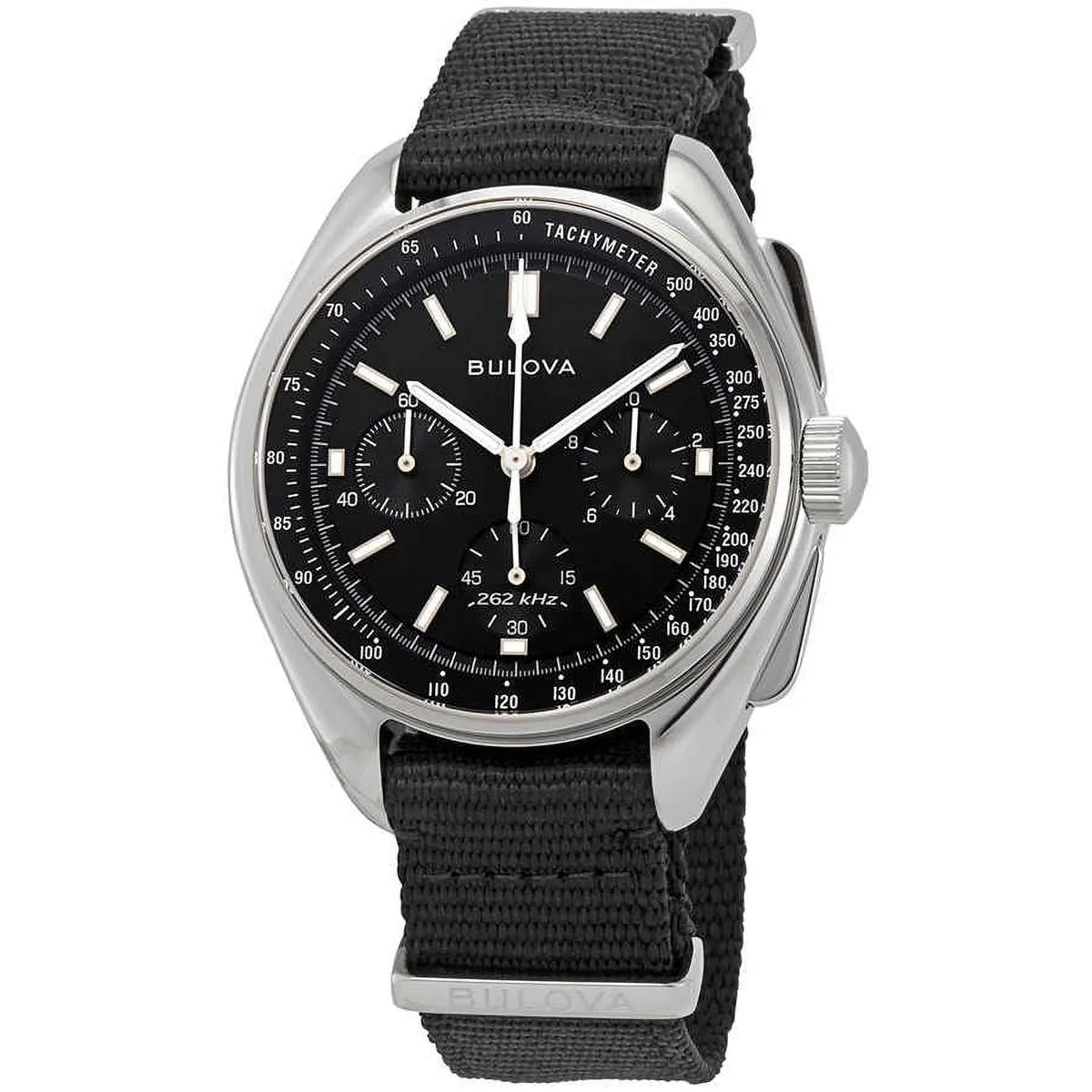 Bulova Sizepecial Edition Lunar Pilot Chronograph Black Dial Men's Watch 96A225