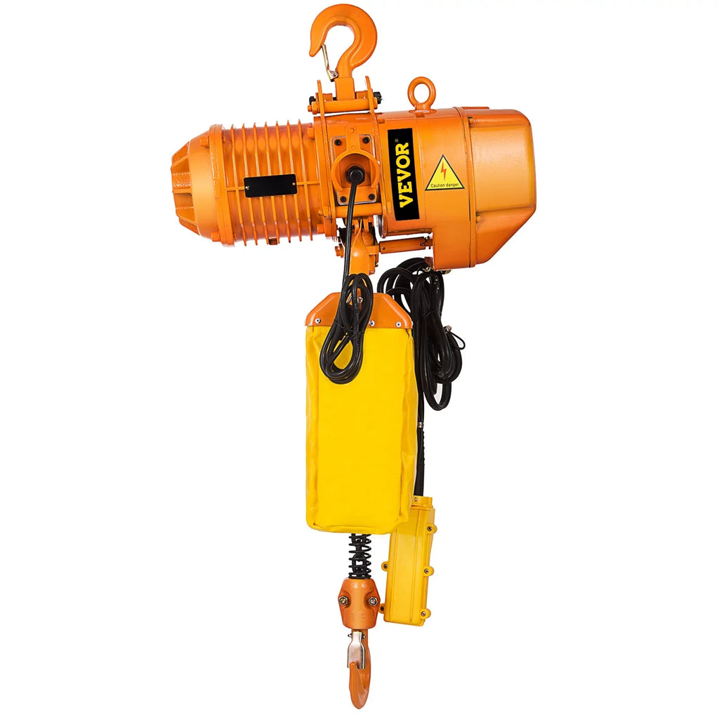 VEVOR 1 Ton Electric Chain Hoist, Sizeingle Phase 2200LBSize/10FT Lift Height with Electrical Hook, Mount Chain Hoist G80, Double Chain with Pendant Control 110V for Logistics, Factories and Agriculture