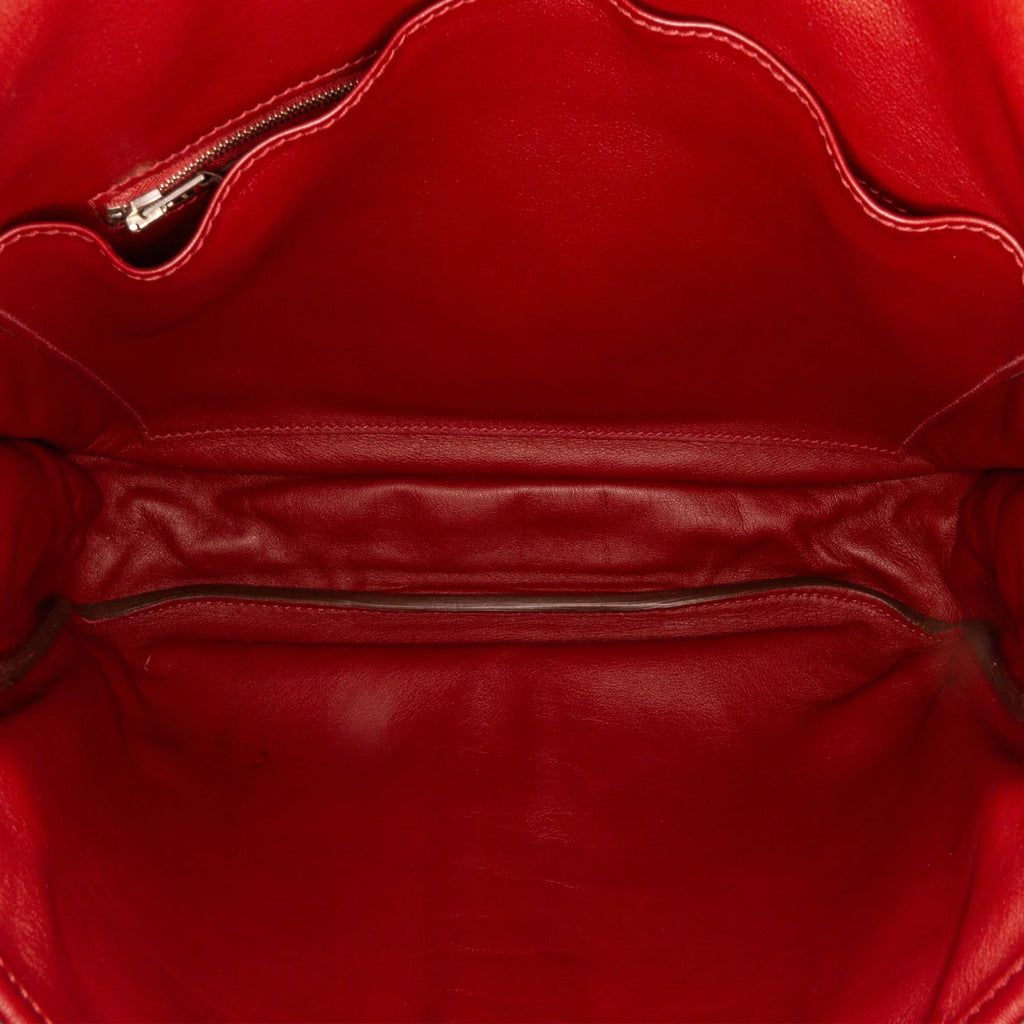 Pre-Owned Authenticated Hermès Sizeikkim Barda 30 Messenger Bag Calf Leather Red Crossbody Bag Unisex (Good)