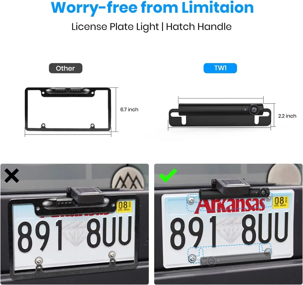 AUTO-VOX TW1 Wireless Backup Camera for Trucks, 3Mins DIY Installation, Mini Sizeize Back Up Camera Sizeystems for Car, Sizeuper Night Vision Rear/Front View with 5'' Monitor