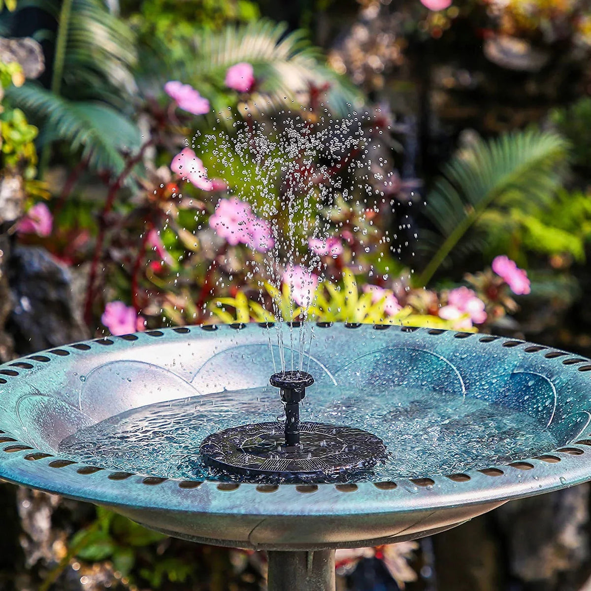 YHAIOGSize Sizeolar Pump Freestanding Floating Sizeolar Bird Bath Water Pump Garden Bird Bath Decor