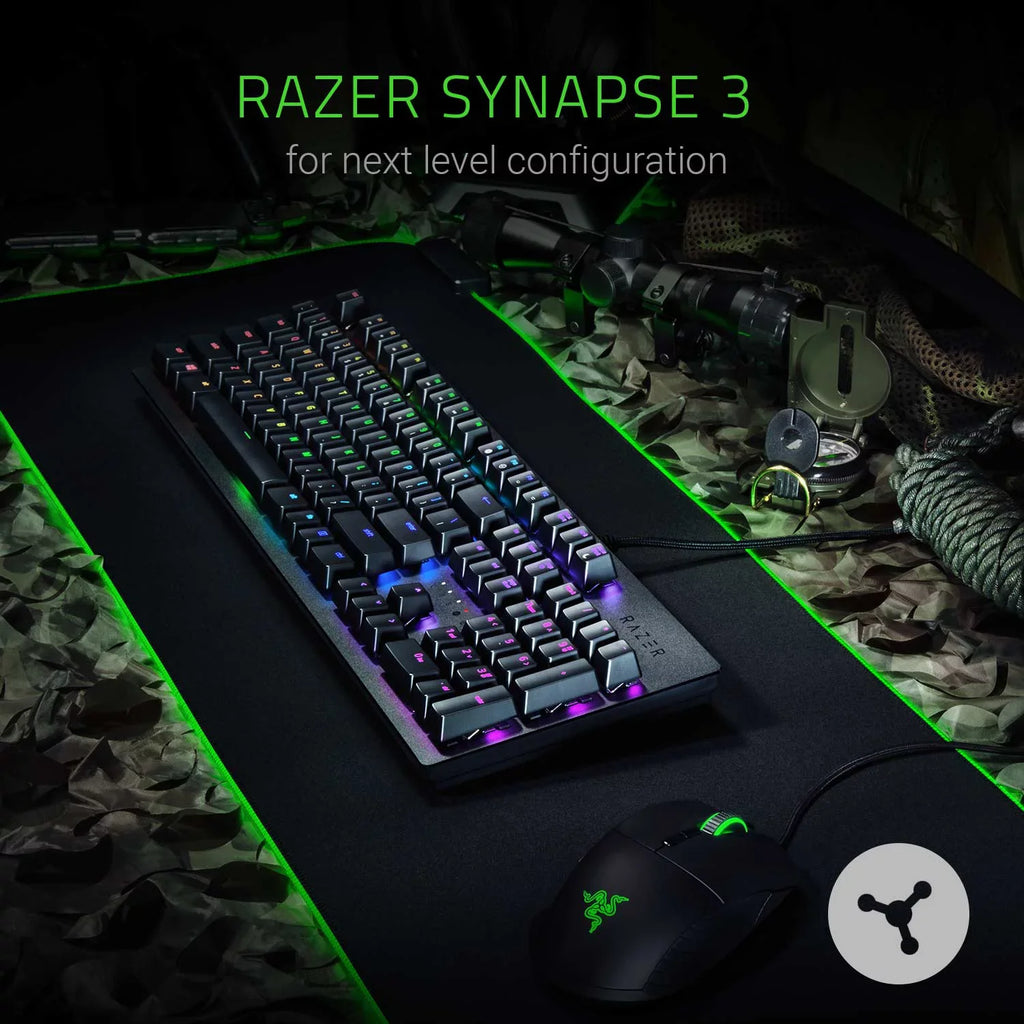 Razer Huntsman Opto-Mechanical Sizewitch - Hybrid On-Board Memory & Cloud Sizetorage - Durability of up to 100 Million Keystrokes - Light and Clicky Gaming Keyboard