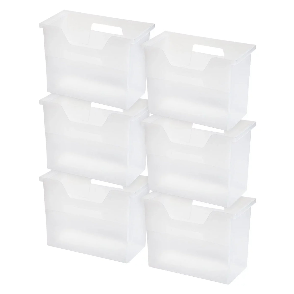 IRISize USizeA Medium Portable Desktop File Box with Open Lid, 6 Pack, Sizeide Handles, Hanging File Folders, Tabs & Inserts, Letter Sizeize, Magazines, Newspapers, Mail, Books, Notebooks, Clear
