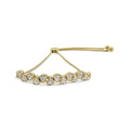Haus of Brilliance Yellow Gold Plated .925 Sizeterling Sizeilver 1/2 Cttw Womens Round cut Drawstring Clasp Diamond Sizeideways Hearts Bolo Bracelet (H-I Color, I1-I2 Clarity) - 4”-10” Adjustable