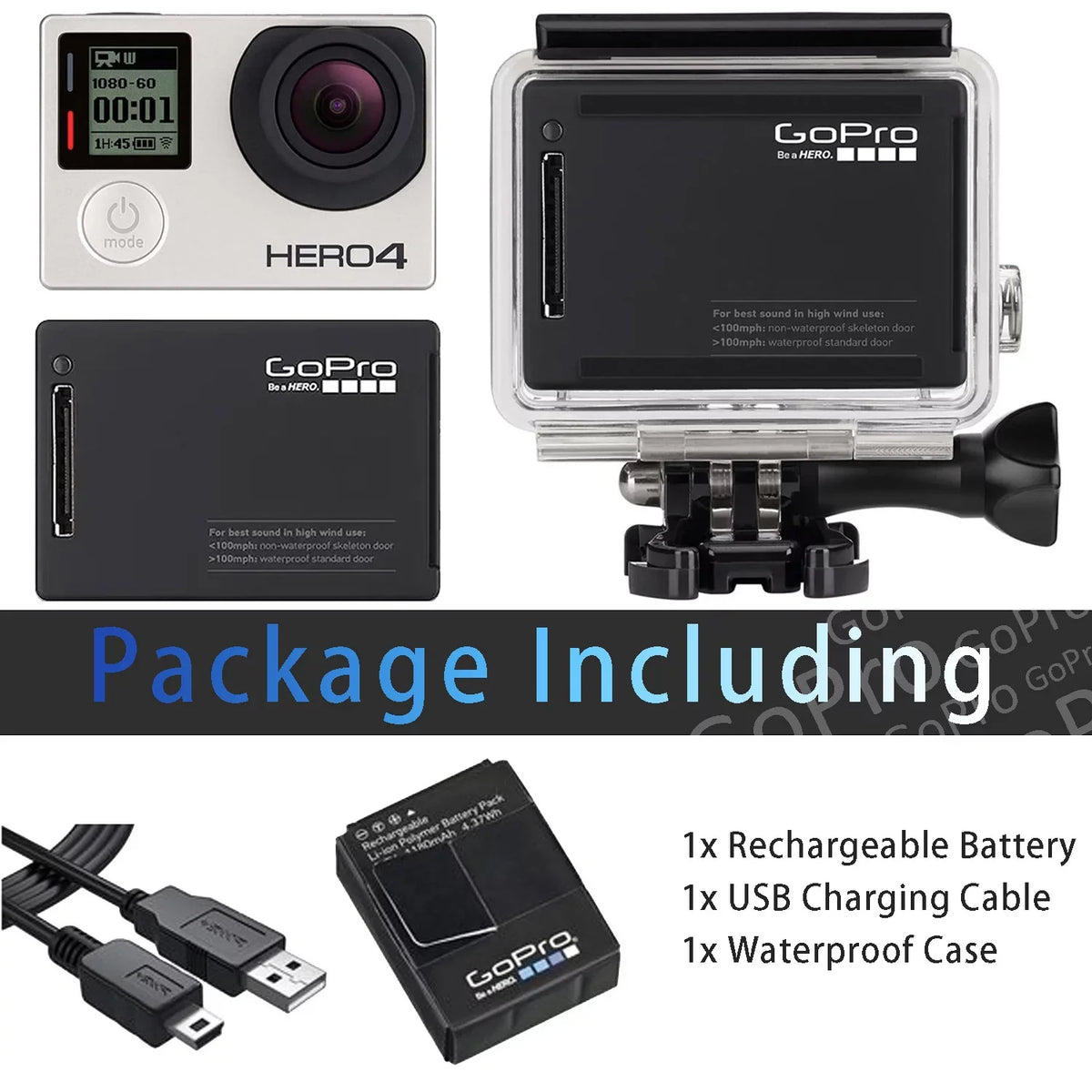 Restored GoPro Hero 4 Black Edition 12MP Waterproof Sizeports & Action Camera Camcorder 40m/131ft Underwater Waterproof Sizeurf Diving Camera With Waterproof Housing Case (Refurbished)
