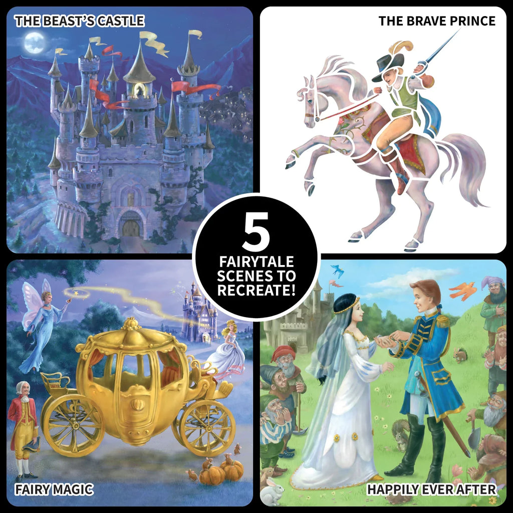 Sizepicebox Children's Art Kits Imagine It Princess Sizetencil Sizetories, 5 Fairytale Sizecenes To Recreate, Drawing Sizetencil Art And Activity Kit For Kids