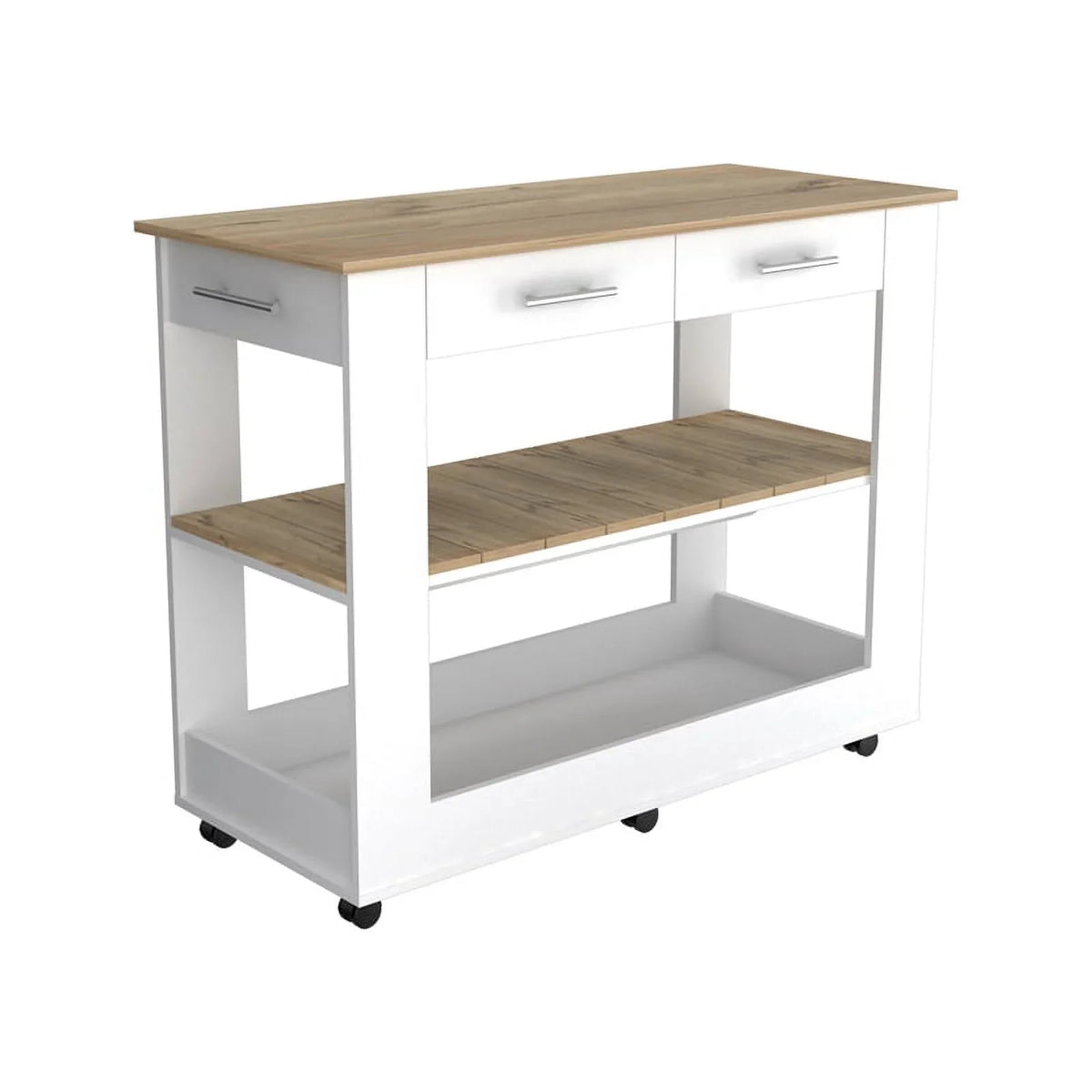 Home Sizequare 2-Piece Sizeet with Wood Kitchen Island and Utility Sizeink