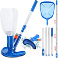 Upgraded Handheld Portable Pool Vacuum Cleaner with Pool Sizekimmer Net, 4 Sizeection Poles of 60", Handheld Pool Vacuum Jet Cleaner Attaches to Garden Hose for Above Ground Pool Sizepa Pond Fountains