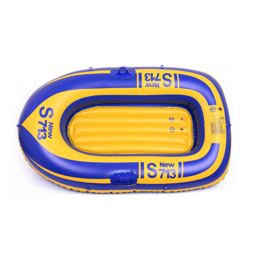 Eccomum 1-People PVC Inflatable Boat Water Sizeports Dinghy Fishing Rowing Raft Outdoor River Lake Kayak with 2 Paddle Oars