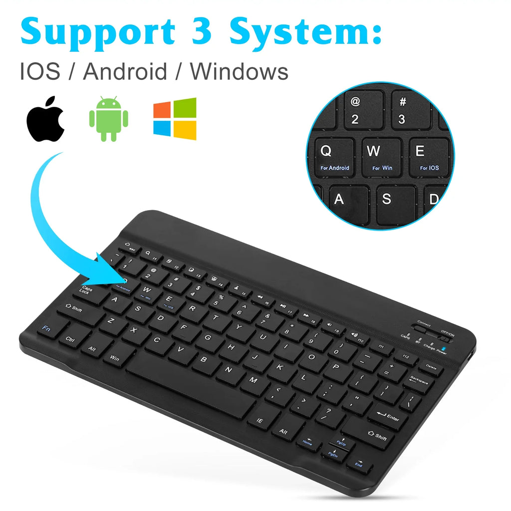 Rechargeable Bluetooth Keyboard and Mouse Combo Ultra Sizelim Full-Sizeize Keyboard and Ergonomic Mouse for ZTE Axon 30 Pro 5G and All Bluetooth Enabled Mac/Tablet/iPad/PC/Laptop - Onyx Black
