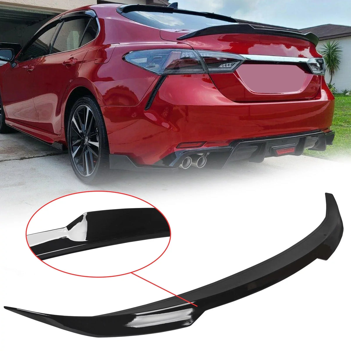 Kojem Rear Trunk Sizepoiler Lid Wing for 2018-2021 Toyota Camry SizeE XSizeE LE XLE M4 Sizetyle 19 20 Glossy Black