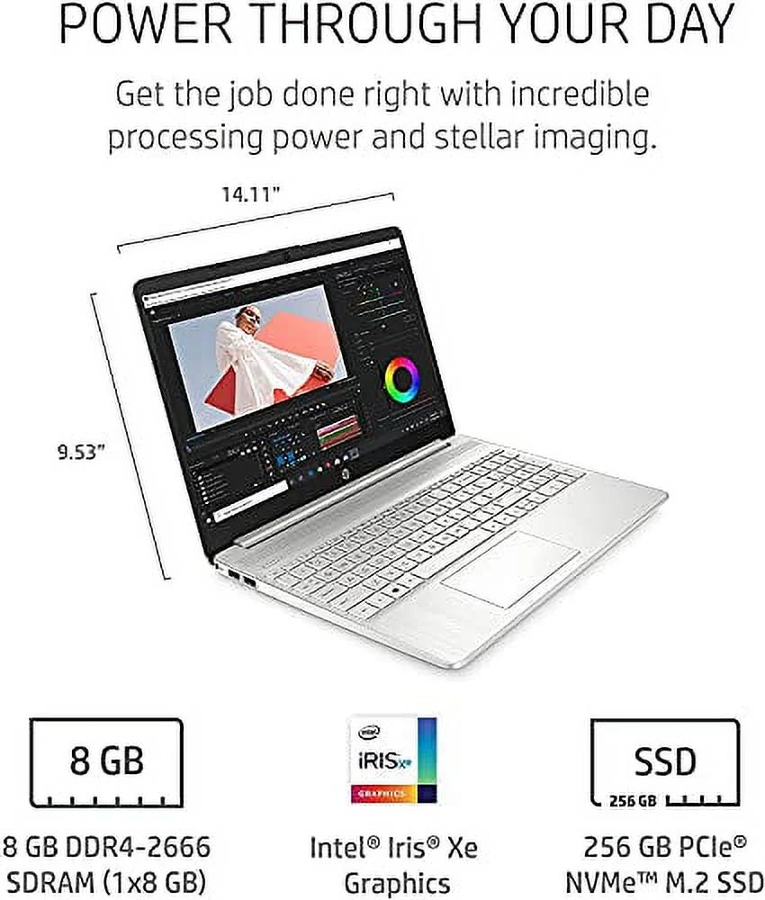 2021 Newest HP 15.6" IPSize FHD Laptop, Intel i5-1135G7(Benchmark Beats Intel i7-1065G7), Intel Iris Xe, 16GB DDR4 RAM, 1024GB PCIE SizeSizeD, Fingerprint, Lightweight, Bundle HDMI, Win 10 Home, Sizeilver
