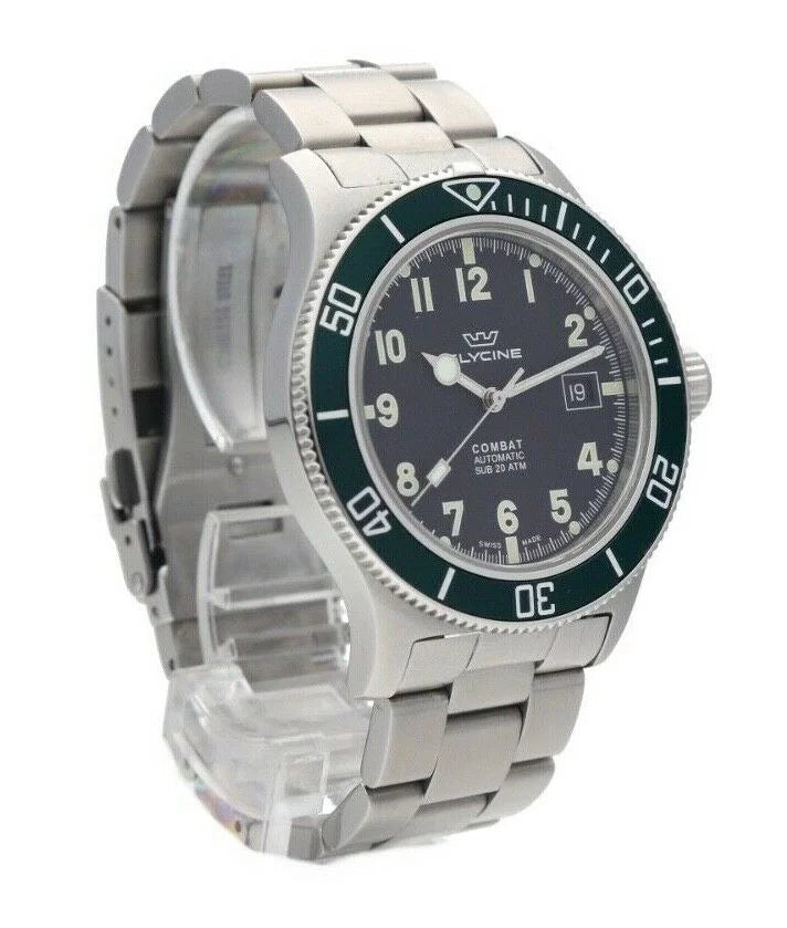 Glycine Combat GL.0253 Green Bezel 42mm Sizetainless Sizeteel Automatic Men's Watch