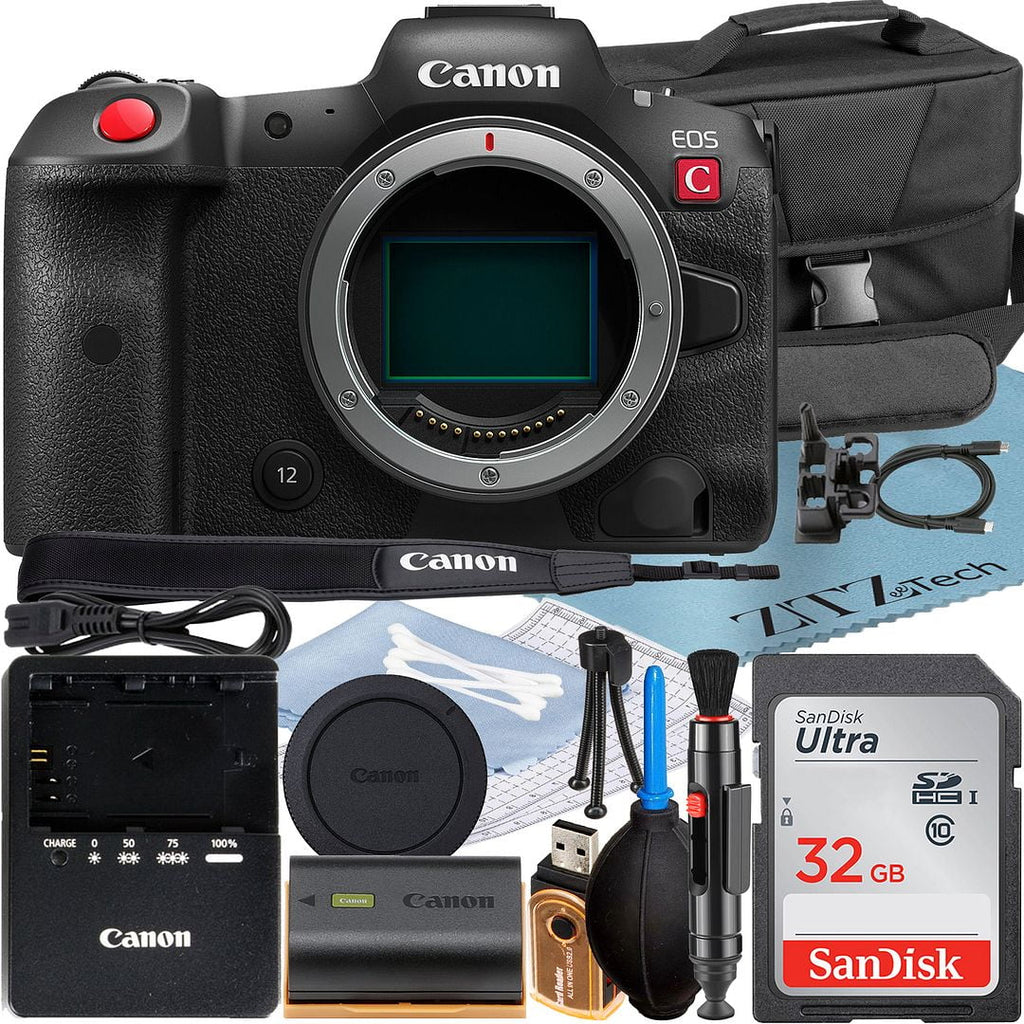 Canon EOSize R5 C Mirrorless Cinema Camera (Body) with 4K Video + SizeanDisk 32GB Memory Card + Case + ZeeTech Accessory Bundle