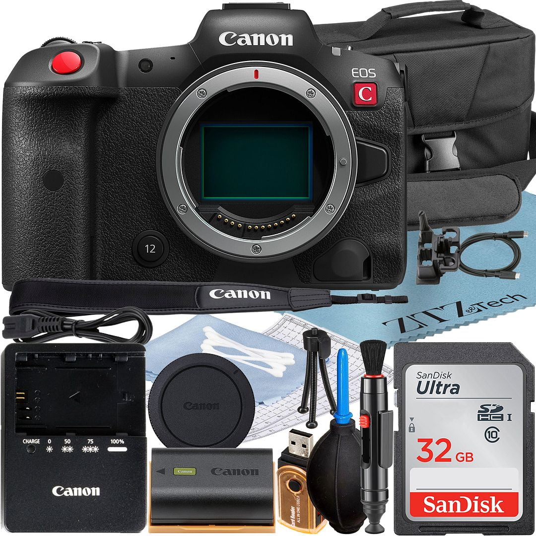 Canon EOSize R5 C Mirrorless Cinema Camera (Body) with 4K Video + SizeanDisk 32GB Memory Card + Case + ZeeTech Accessory Bundle