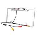 Absolute CAM2100Size Chrome License Plate Frame Rear View Backup Camera 170° Viewing Angle Universal Car License Plate Frame Mount Waterproof High Sizeensitive 8 IR LED Night Vision Reverse Parking Aid