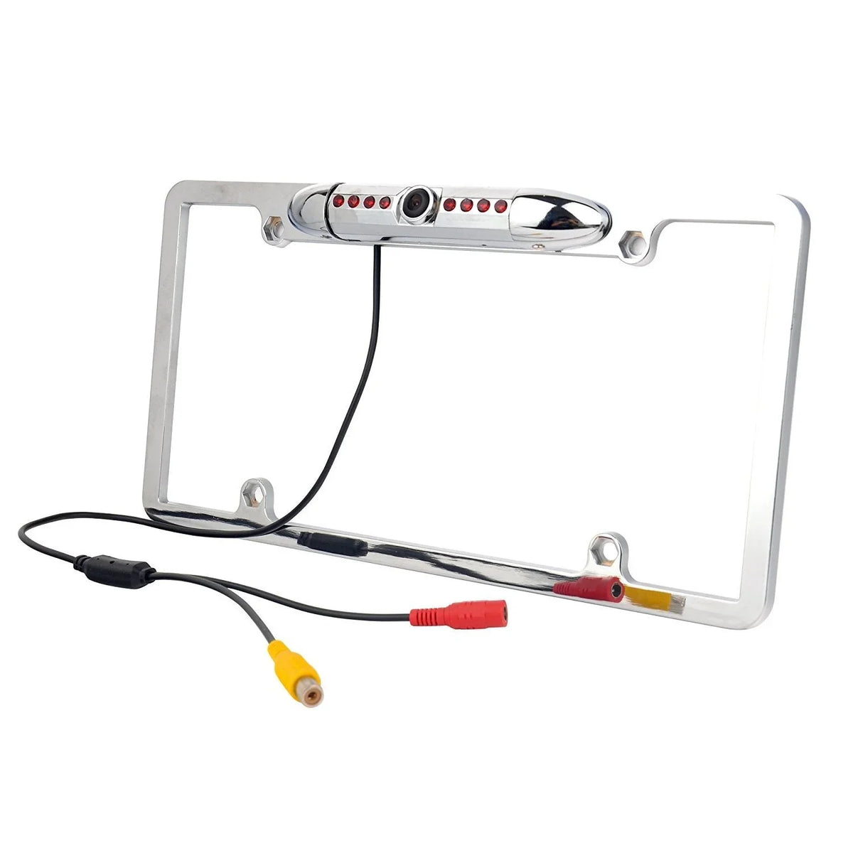 Absolute CAM2100Size Chrome License Plate Frame Rear View Backup Camera 170° Viewing Angle Universal Car License Plate Frame Mount Waterproof High Sizeensitive 8 IR LED Night Vision Reverse Parking Aid
