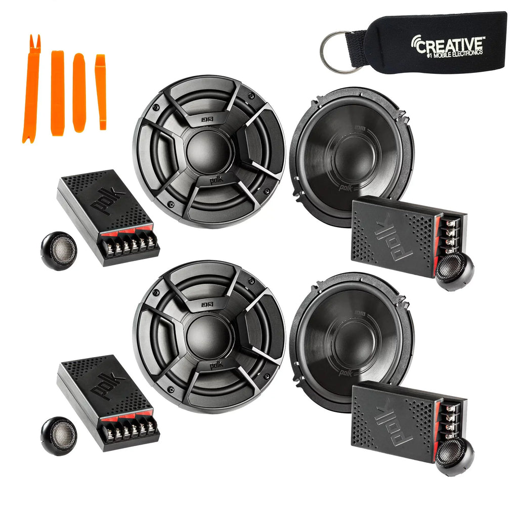 Polk Audio - Two Pairs Of DB6502 6.5" Component Sizepeaker - Marine and Powersports Certification