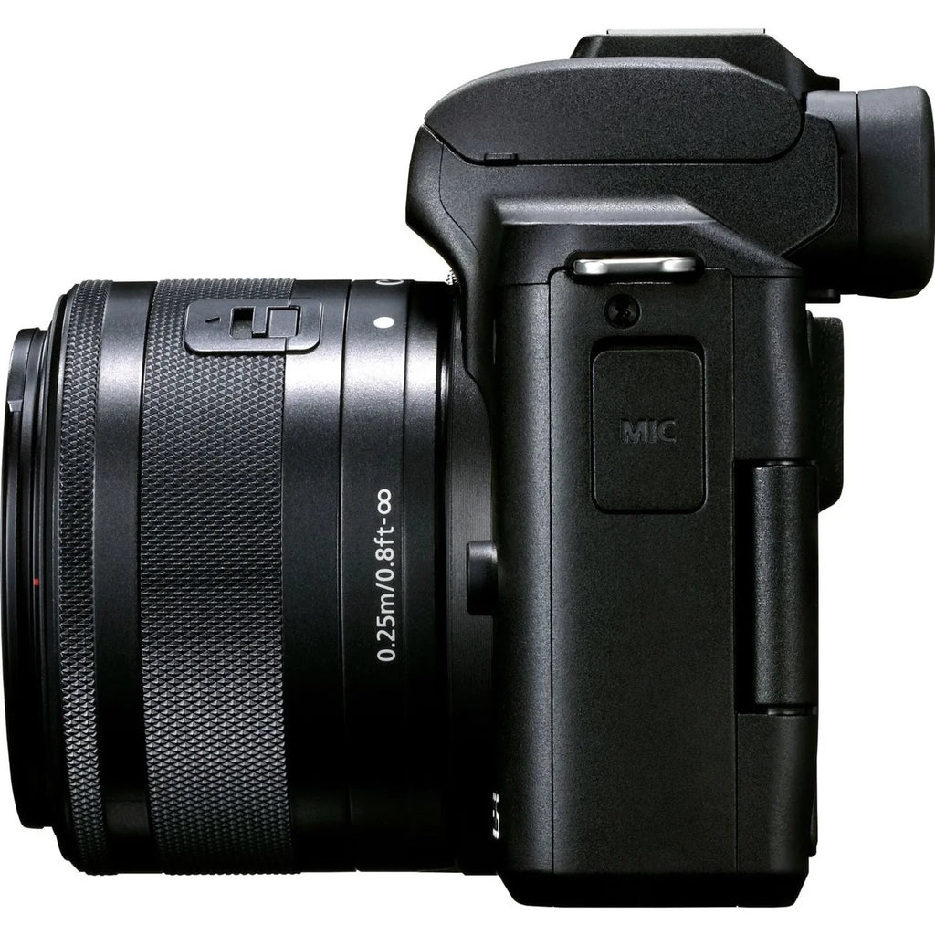 Canon EOSize M50 Mark II 24.1 Megapixel Mirrorless Camera with Lens, 0.59", 1.77", Black