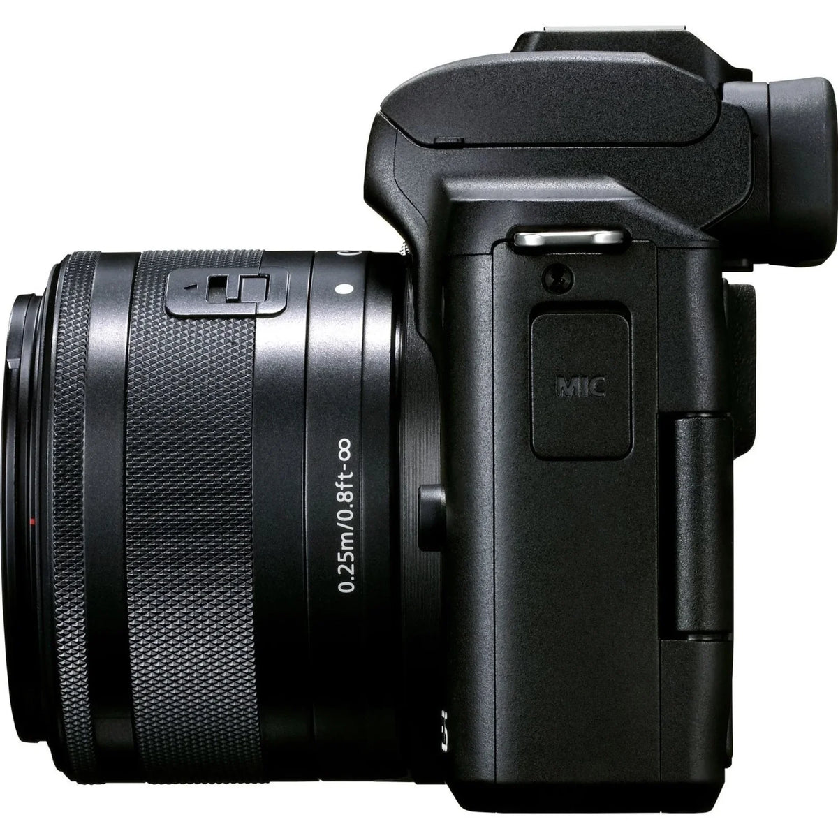 Canon EOSize M50 Mark II 24.1 Megapixel Mirrorless Camera with Lens, 0.59", 1.77", Black