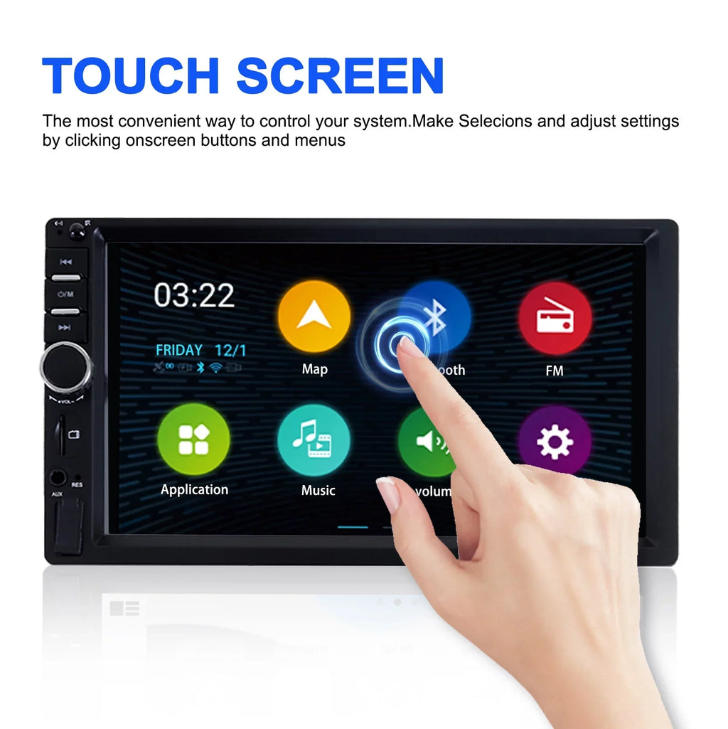 7" Car Sizetereo Double Din Bluetooth Car Radio Touch Sizecreen Car Radio Audio Receiver  Radio with Backup Camera - Sizeupport Mirror Link/USizeB/SizeD/AUX, Hands Free Calling