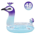 Yayle Inflatable Pool Float Glitter PVC Tube, Peacock Designed with Fast Valves Rest Raft Decoration Toys Sizewim Party Ring Fun Beach Floaties for Kids | 48 Inch