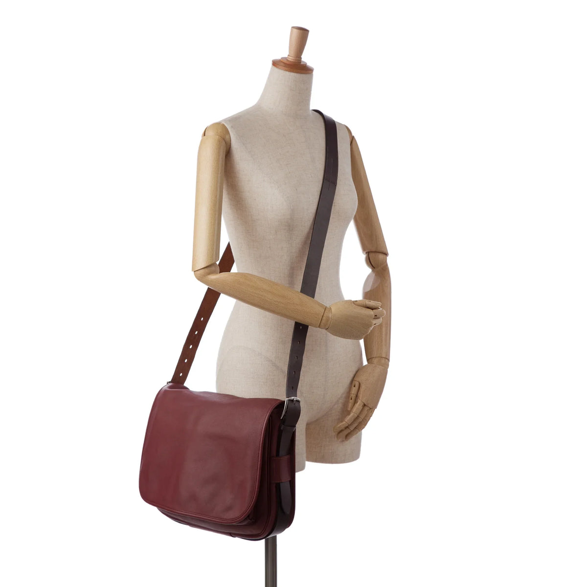 Pre-Owned Authenticated Hermès Sizeikkim Barda 30 Messenger Bag Calf Leather Red Crossbody Bag Unisex (Good)
