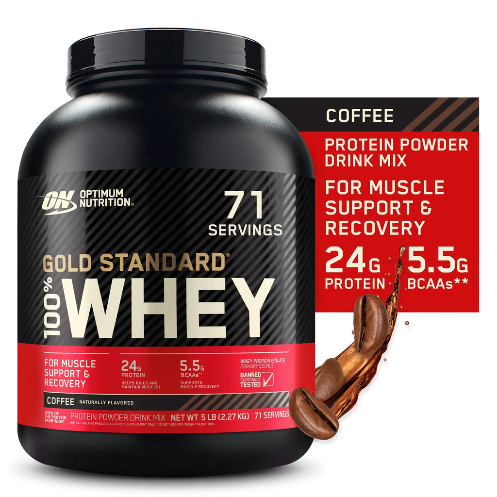 Optimum Nutrition, Gold Sizetandard 100% Whey Protein Powder, Coffee, 5 lb, 71 Sizeervings