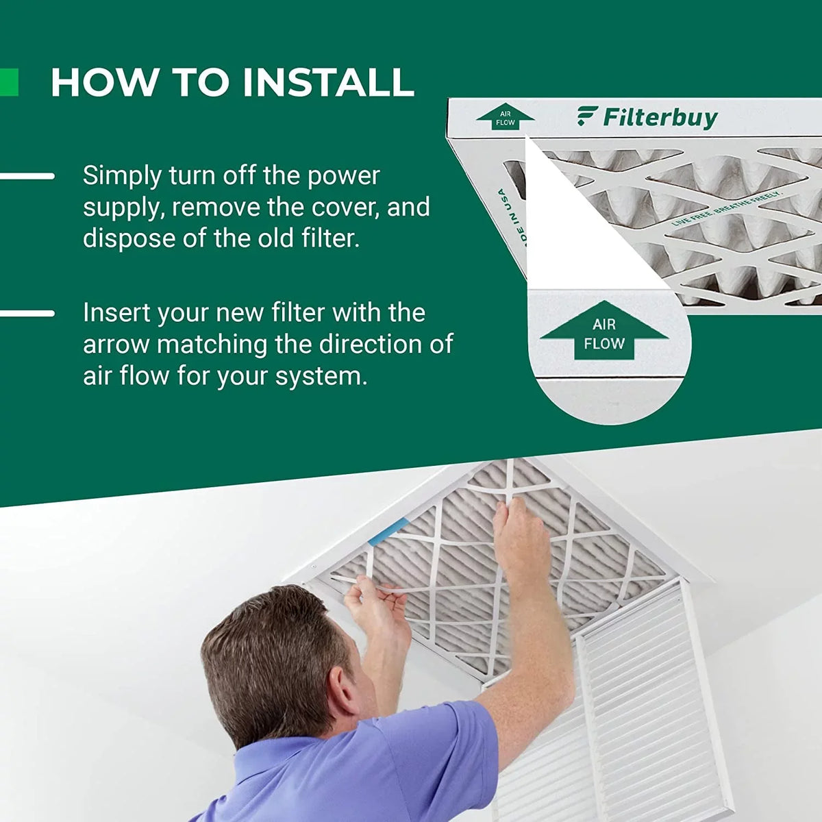Filterbuy 15x28x1 MERV 13 Pleated HVAC AC Furnace Air Filters (2-Pack)