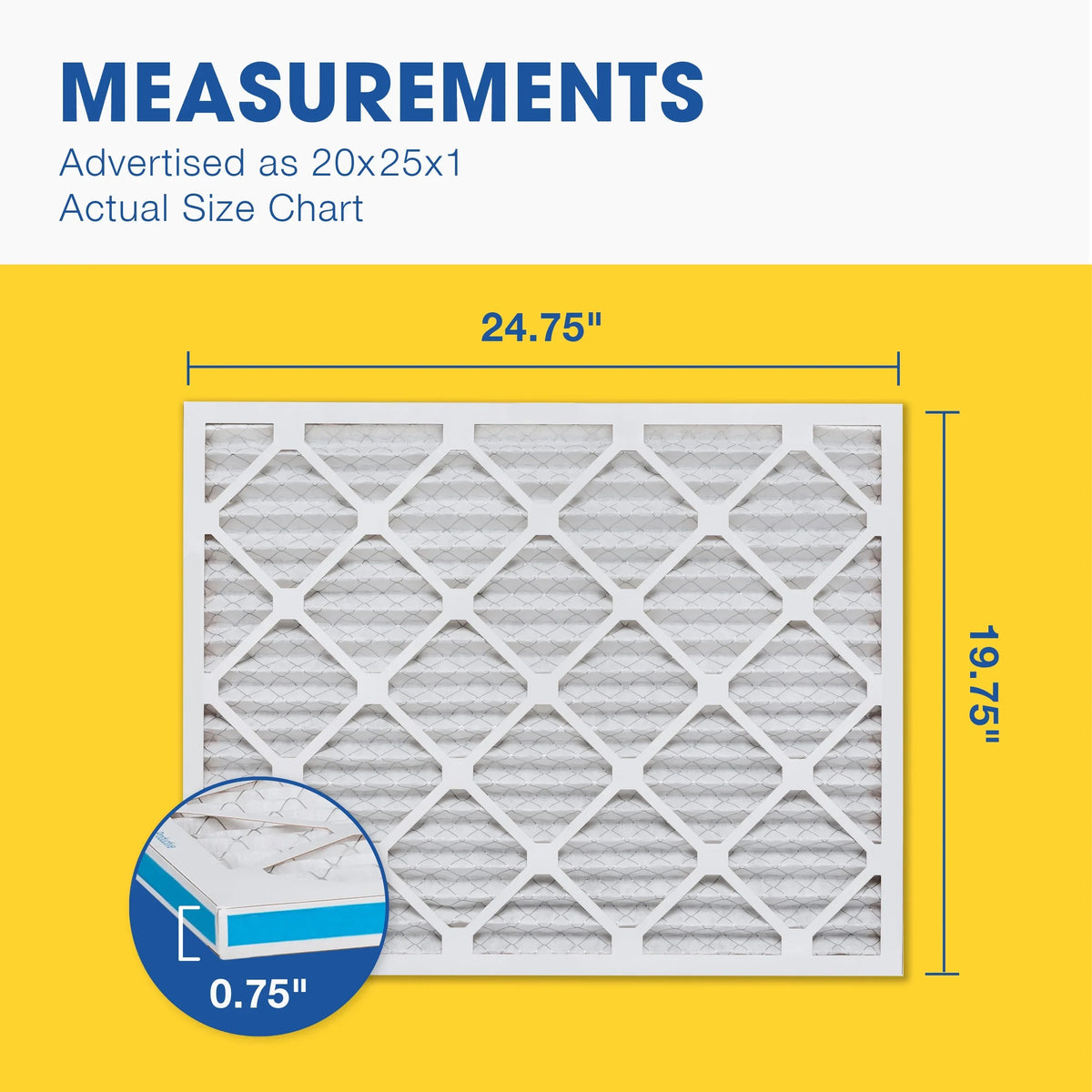 Aerostar 20x25x1 MERV 8, Air Filter, 20x25x1, Box of 4