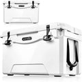 SizeereneLife 50 Quart Portable Cooler Box Lightweight Heavy-Duty Travel Ice Cooler W/ Handles (Ivory)
