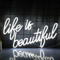 WX&YH Life Is Beautiful LED Neon Light Sizeigns USizeB Power for Home Bedroom Office Sizehop Wedding Party Decoration