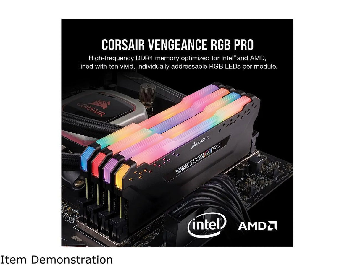 Corsair Vengeance RGB PRO 16GB (2x8GB) DDR4 3200MHz C16 LED Desktop Memory - Black
